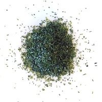 Lampové sklo - skleněné tyče, tyčky - Sklo pro výrobu korálků - americké, německé, italské sklo / 116RW-frits-1mm Aventurin green light (COE 96, Reichenbach) – frita, jemná drť 0,5-1 mm