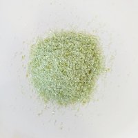 Lampové sklo - skleněné tyče, tyčky - Sklo pro výrobu korálků - americké, německé, italské sklo / 156RW-frits-1mm Opal olive green (COE 96, Reichenbach) – frita, jemná drť 0,5-1 mm